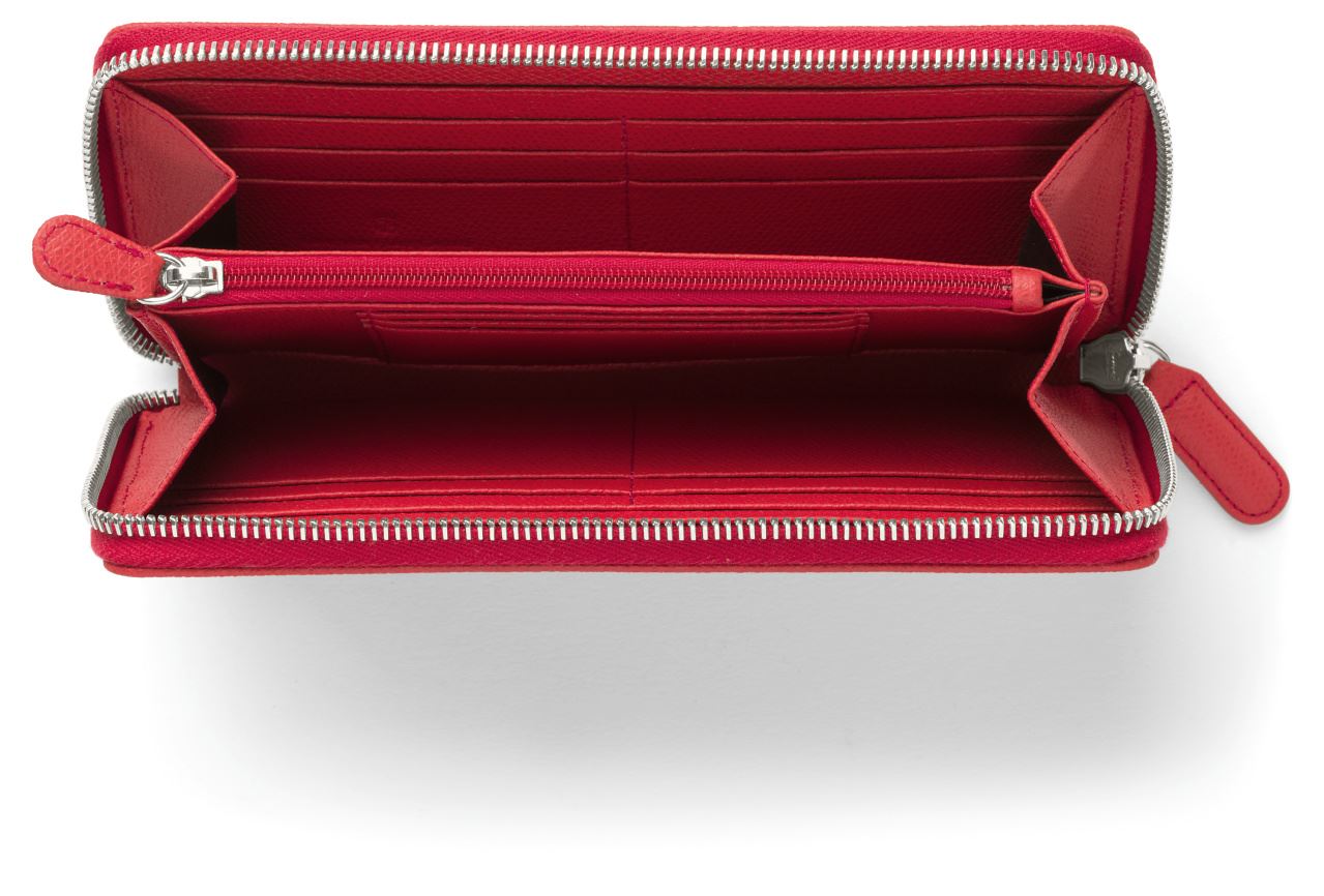 Graf-von-Faber-Castell - Billetero Epsom de señora con cremallera, India Red