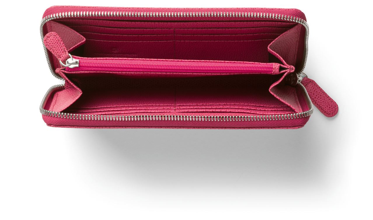 Graf-von-Faber-Castell - Cartera Epsom con cierre de cremallera, rosa eléctrico