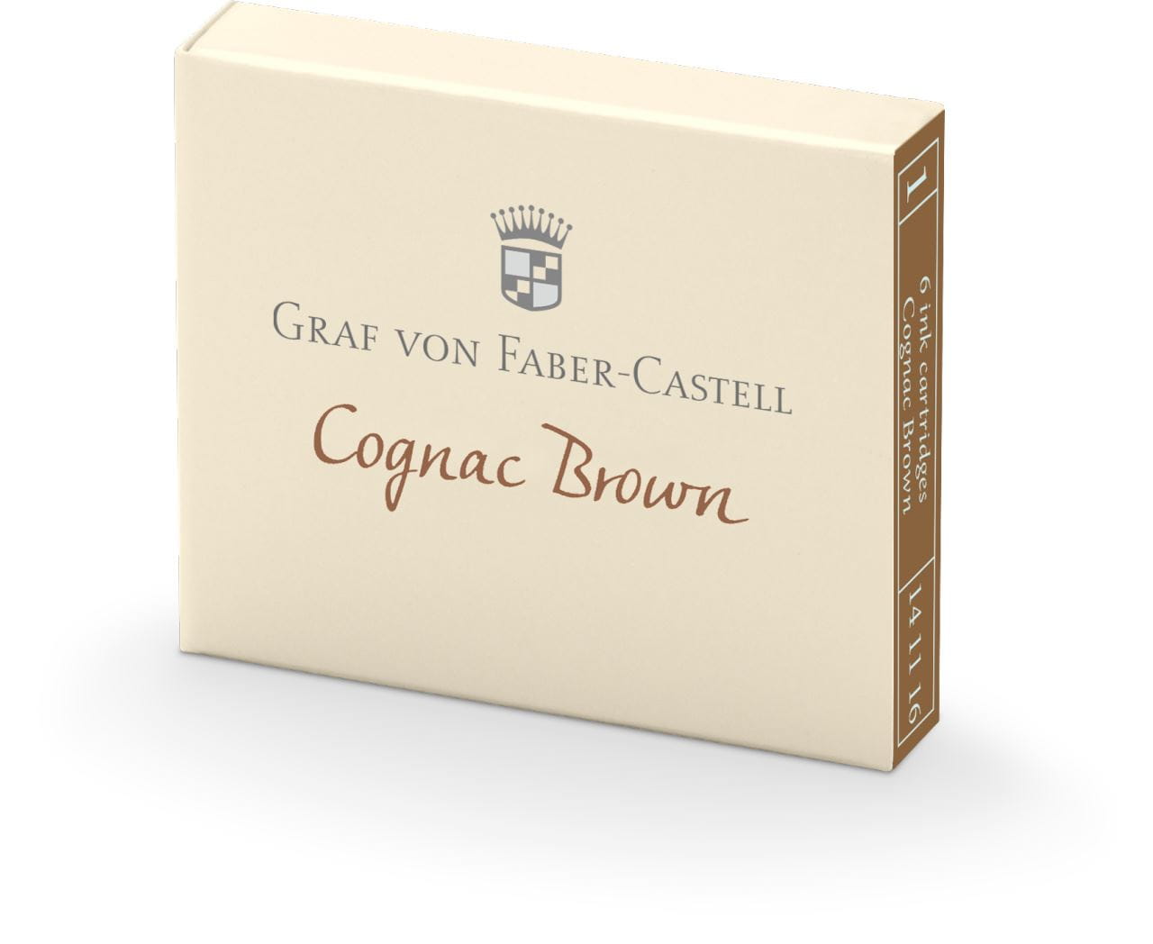 Graf-von-Faber-Castell - 6 cartuchos de tinta, Marrón Coñac