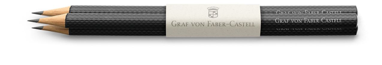 Graf-von-Faber-Castell - 3 lápices Guilloche, negro