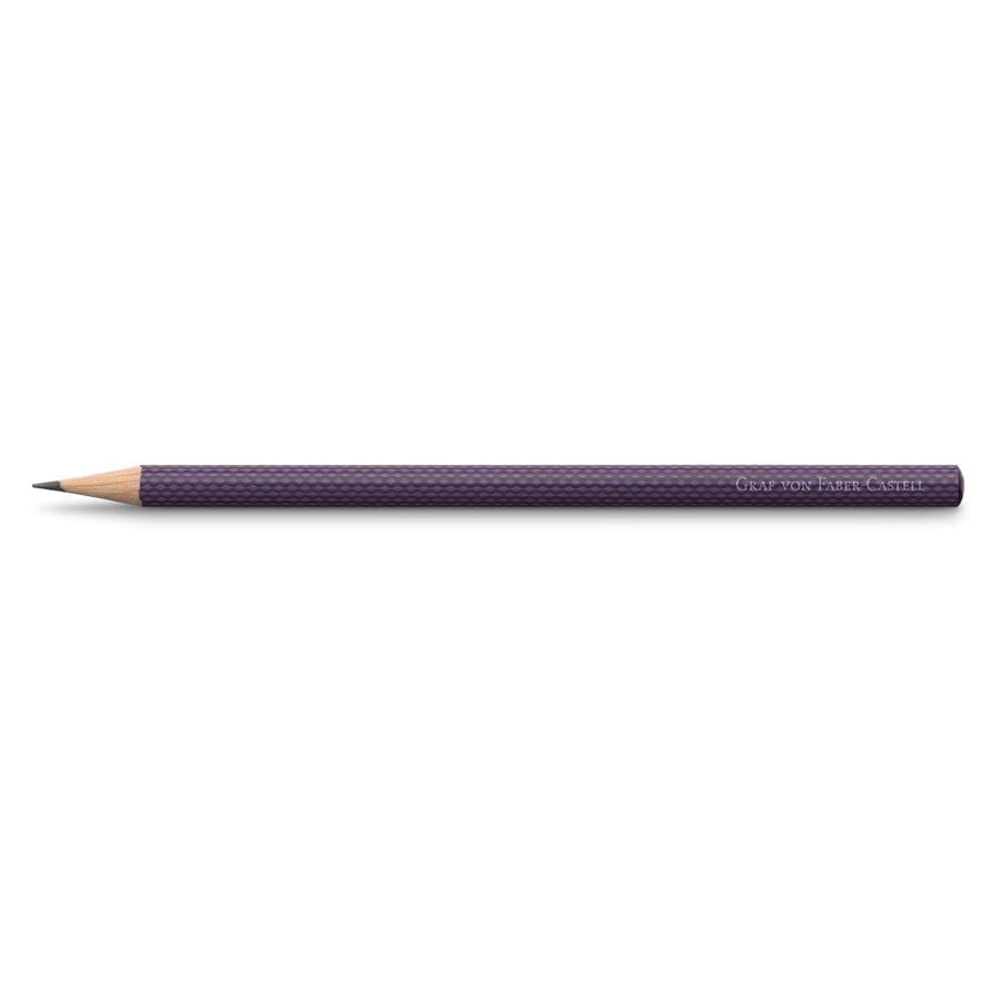 Graf-von-Faber-Castell - 3 lápices de grafito Guilloche, azul violeta