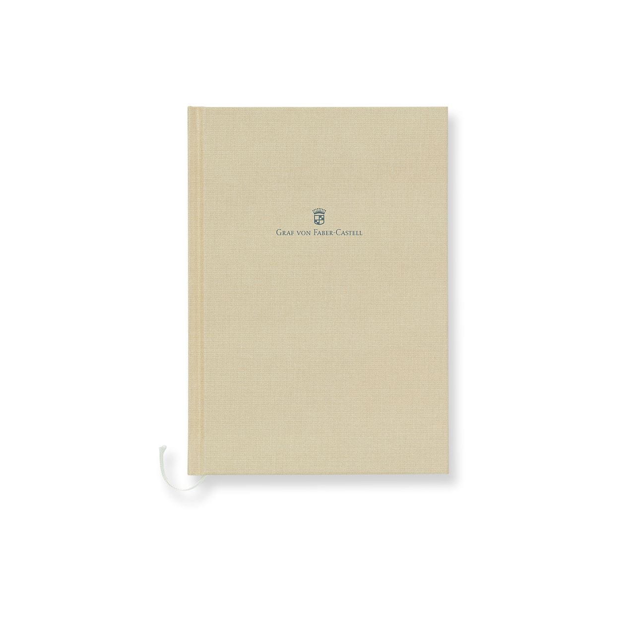 Graf-von-Faber-Castell - Cuaderno con tapas de lino A5 Marrón Dorado
